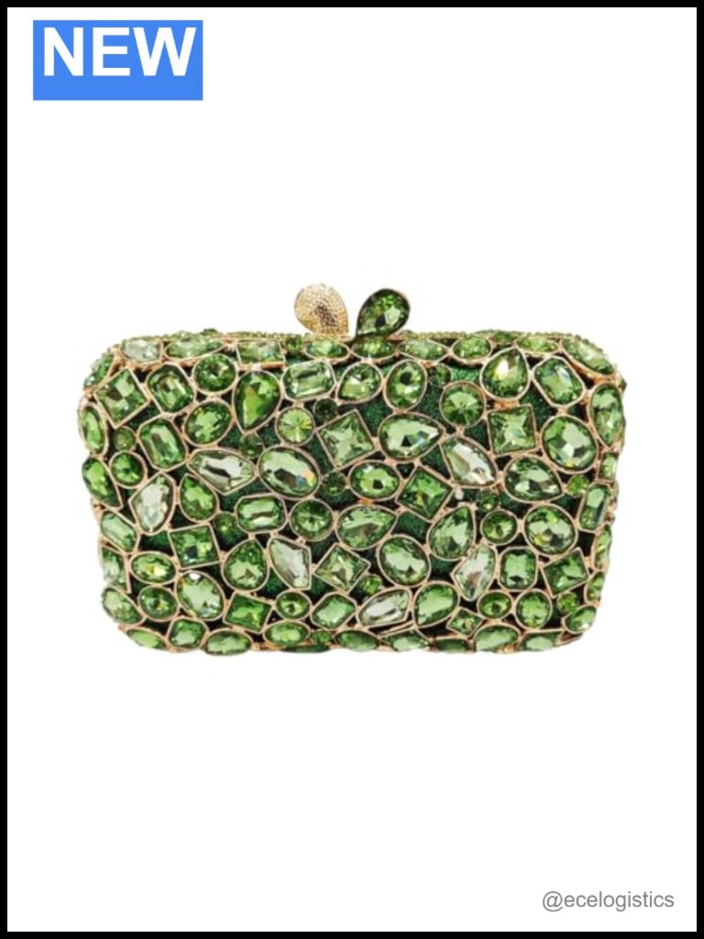 Glitter Rhinestone Evening Clutch Handmade Crystal Bridal Purse Cocktail Prom